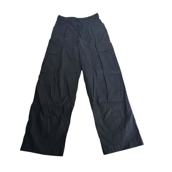 Athleta Paradise Cargo Pants XS Black Linen Blend Wide Leg Utility - Picture 2 of 9